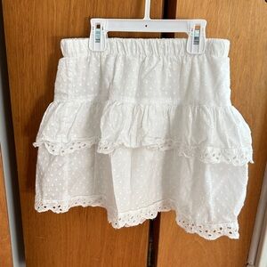 White Eyelet Ruffle Skirt